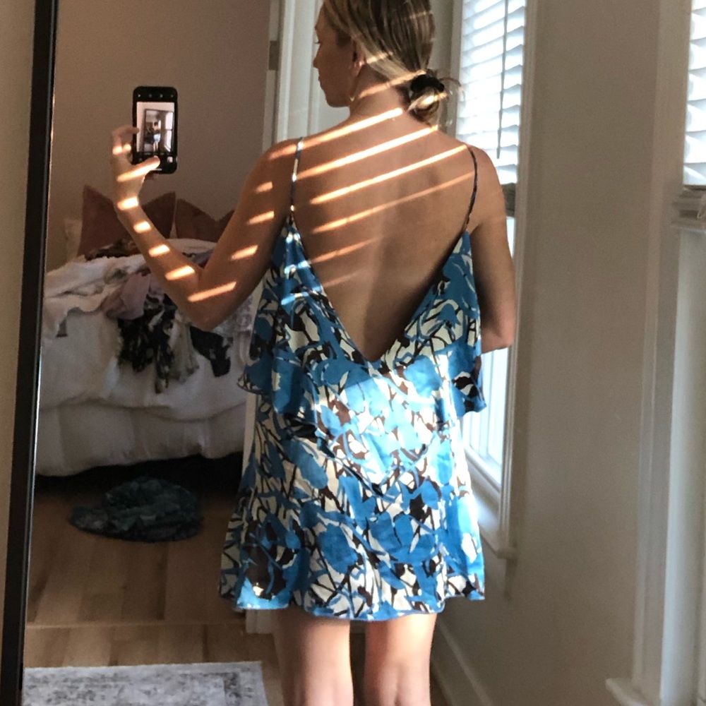 Blue life silk mini dress